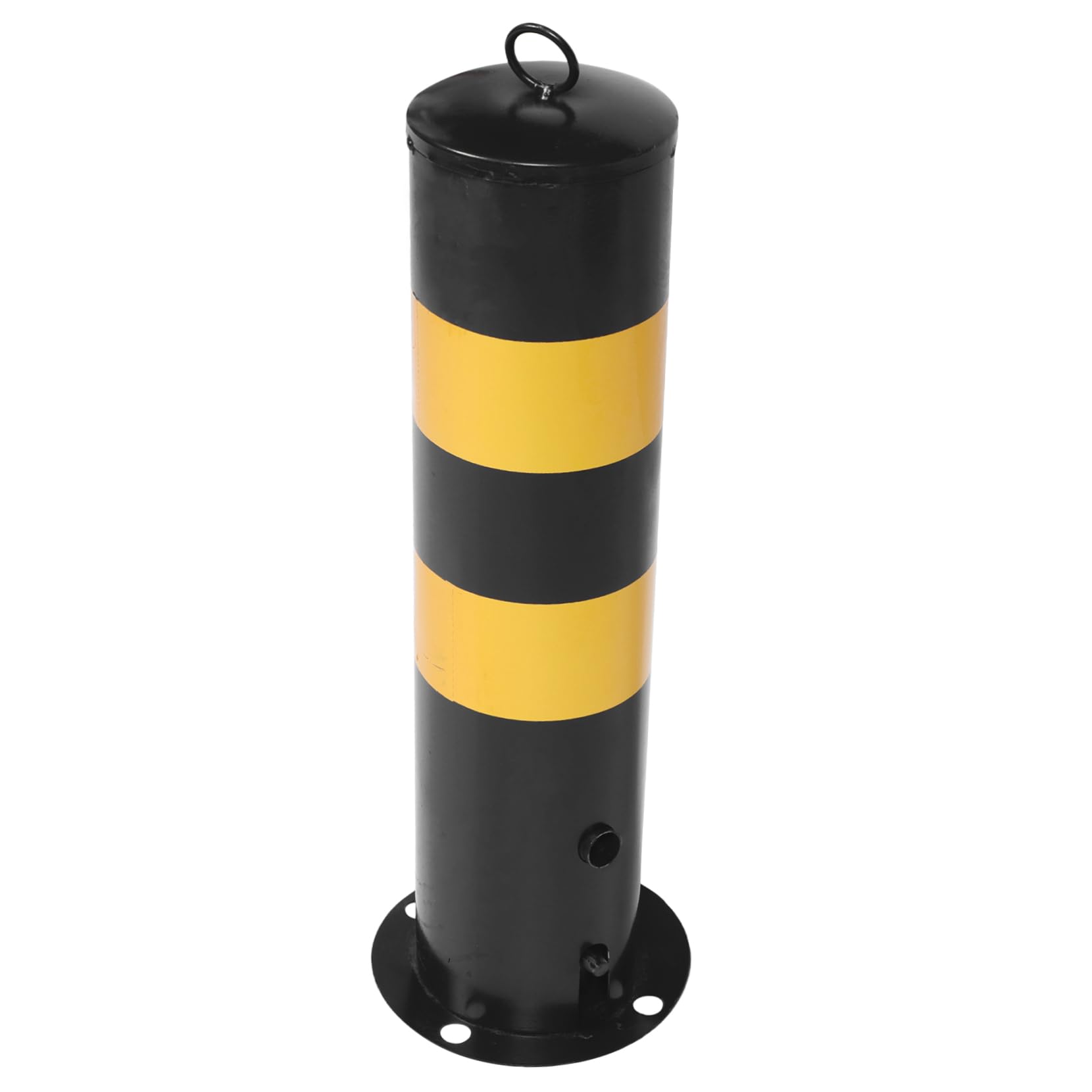 SOLUSTRE Barrière de Parking en Acier Noir, Poteau Borne Sécurité pour Stationnement, Séparation Piétons-véhicules, Haute Visibilité, Anti-rouille