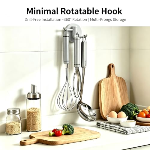Three-Jaw Rotating Wall Hook, No-Drill 360° Rotation - image 3