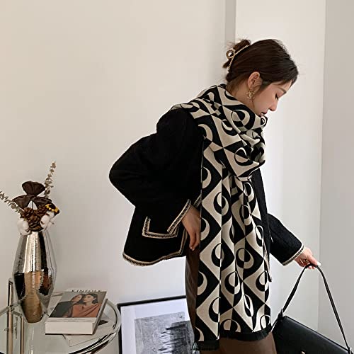Scarf for Women Cashmere Feel Scarves Wool Blend Shawl Pattern Printed Winter Thick Oversize Wraps4