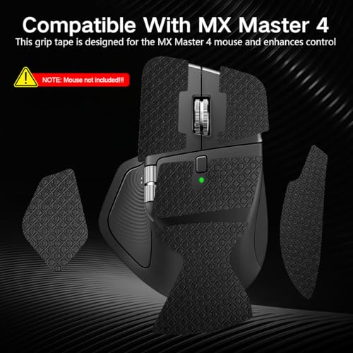 Image of ZORBES Compatible with Logitech MX Master 4, Gaming Mouse Anti-Slip Grip Tape Pre-Cut Adhesive Skin Protector, Sweat-Resistant PU Textured Mouse Grip Skin Cover, Peel and Stick, Traceless Adhesive