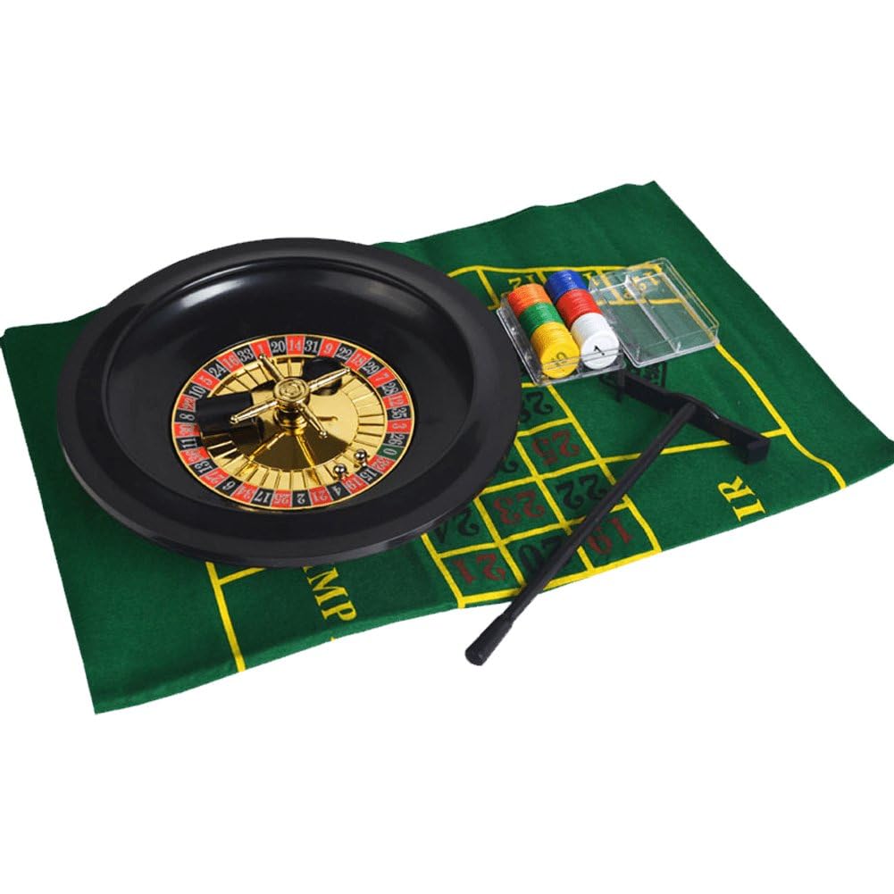 Wudaizhi Juego De Ruleta De Casino De 10 Pulgadas con Fichas De Mantel para Bar, Fiesta, Herramientas Divertidas, Juego De Mesa De Entretenimiento
