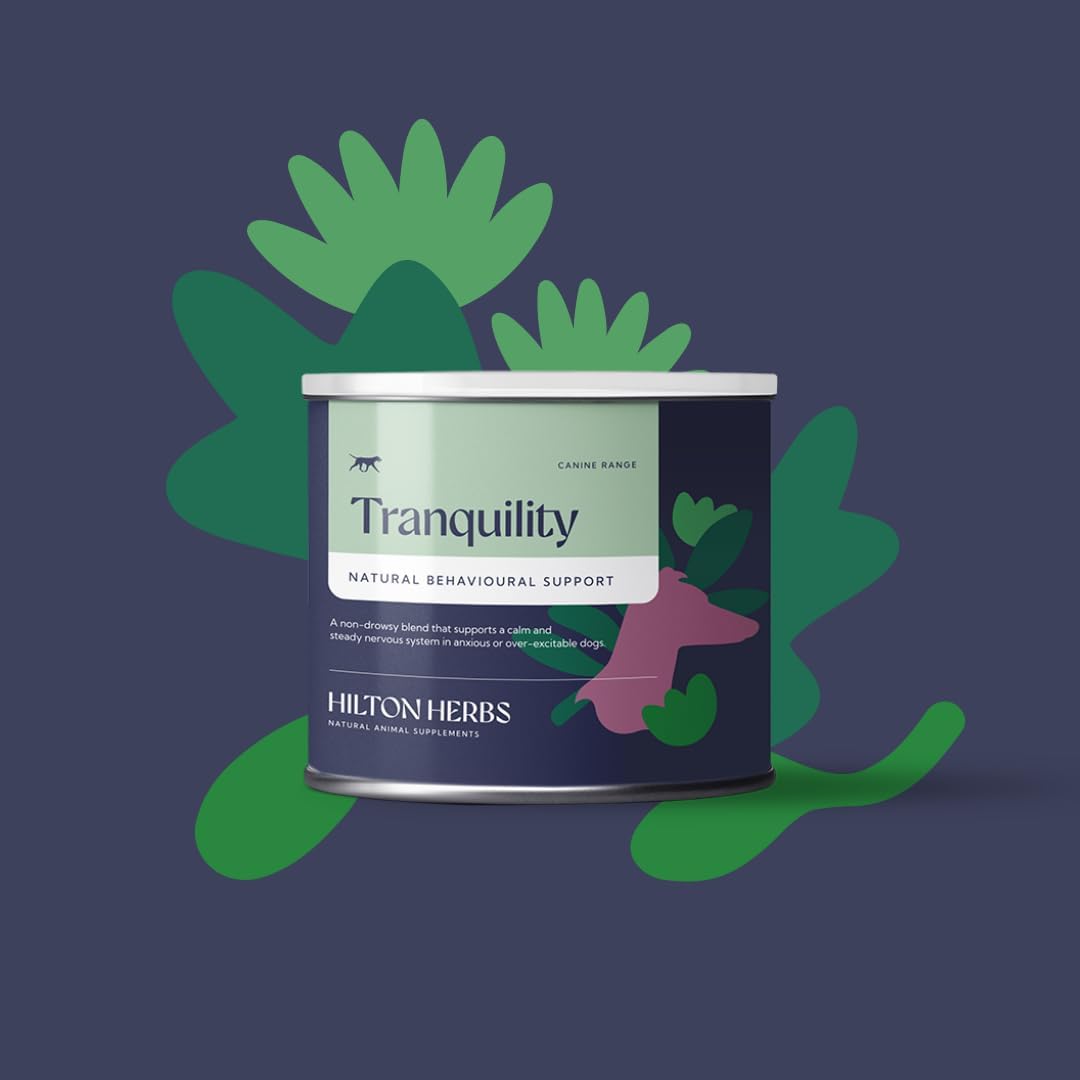 Hilton Herbs Canine Tranquility Supplement for Anxiety/Nerves/Stress in Dogs, 4.4 oz Tub