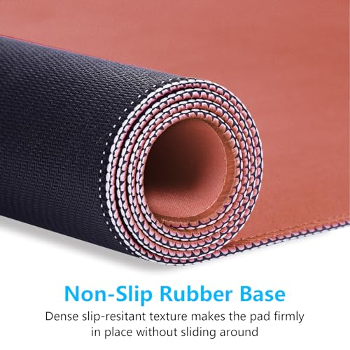Grand tapis de bureau XXL de qualité supérieure aux bords cousus - 4