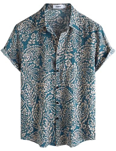 Image of VATPAVE Mens Casual Hawaiian Floral Shirts Short Sleeve Button Down Tropical Shirts Beach Summer Shirts