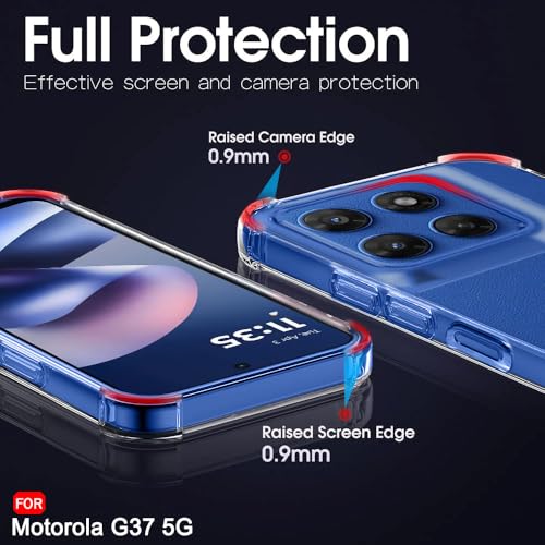 Image of TheGiftKart Crystal Clear Back Cover Case for Motorola Moto G37 5G | 360 Degree Protection | Shock Proof Design | Transparent Hard Back Cover Case for Motorola G37 5G (PC & TPU, Transparent Bumper)