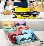 Paterr 7 Pcs Jours de la semaine Cubes d'emballage de voyage pour les enfants, Organisateurs de bagages colorés, Emballage léger, Sacs valises, Garçons Filles Camp familial Vacances d'été Accessoires, One Size , Set coloré, Sac d'organisateur de bagages, Léger, Suitcas