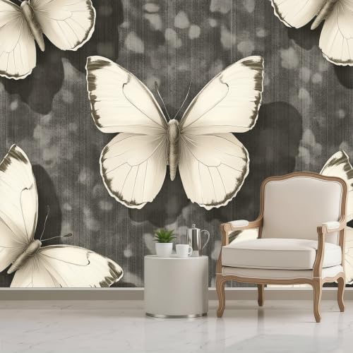 Papier peint intissé papillon abstrait pour une déco murale de bureau chic - 4