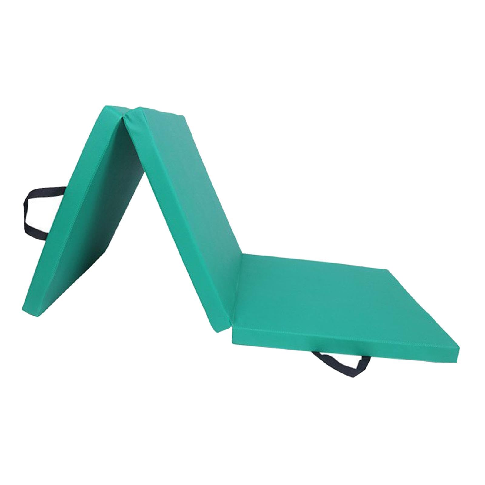 rockible Tapis d'exercice épais Pliable, Tapis de Yoga, de Gymnastique à Domicile, Coussin Unisexe avec Poignées de Transport, Tapis de Yoga, Cuir PU Vert