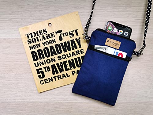 Image of Tainada Women Crossbody Shoulder Travel Zippered Wallet Purse Clutch Phone Bag w /Detachable Strap (Navy Blue)