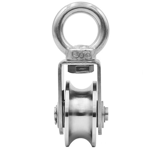 Rueda de polea con 2 rodamientos, bloque de polea de hombro de polea de cable resistente para línea de lavadocarga de cuerda 880lb400Kg