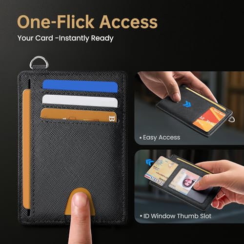 Image of Mayski Slim Wallet, Credit Card Holder for Women, Minimalist Front Pocket RFID Blocking Card Cases, Small Wallet Women Men(Cross Black)