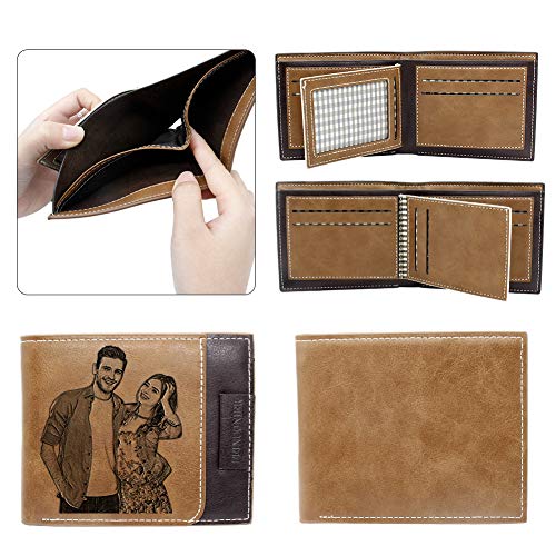Custom Wallets for Men Personalized Engraved Wallet Engraved with Photo Picture Customized Gift for Him Boyfriend Father Husband, Trifold Wallet4
