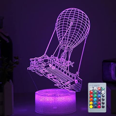 Hoofun Battle Bus Night Light: Lamps with 3D Stereo Vision and Remote Control, Desk Light for Battleroyal Players Modelling, Night Light for Boys Girls Birthday Christmas Festival Gifts Cover
