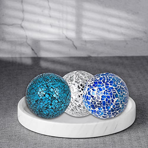 Hiziwimi 6Pcs Decorative Ball Set, 6Cm/2.4Inch Mosaic Glass Orbs Centerpiece Balls Decoration Glass Solid Ball Mirror Glass Ball For Decorate Bowls Vases Tables Wedding Party thumb #6