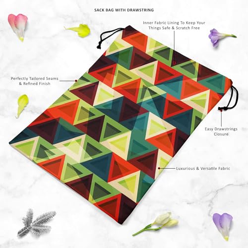 Image of ArtzFolio Grunge Triangle D3 | Reusable Sack Bag | Bag for Gym, Storage, Vegetable & Travel