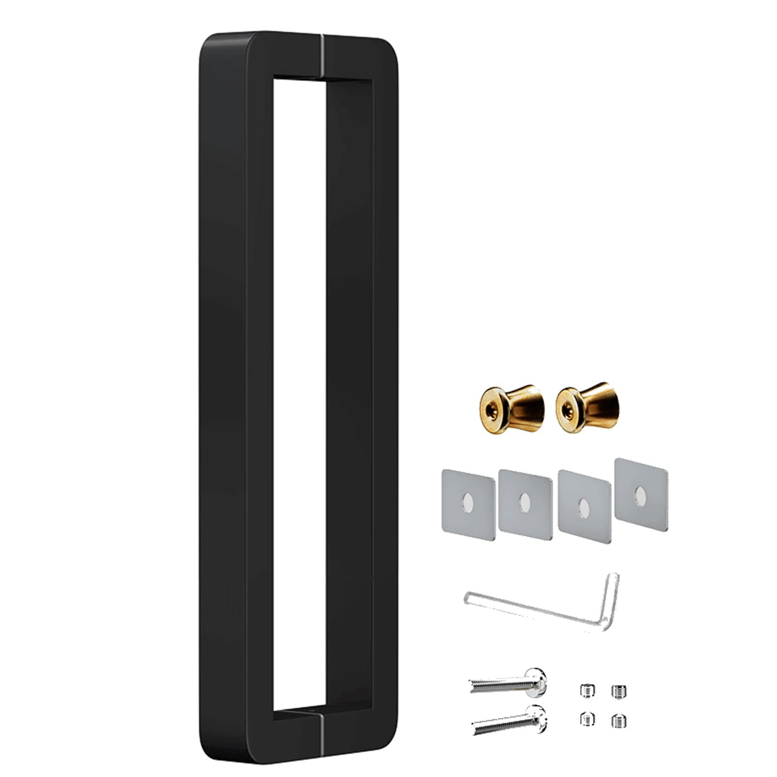 Poignée de porte en acier inoxydable noir mat au design épuré 42.5cm