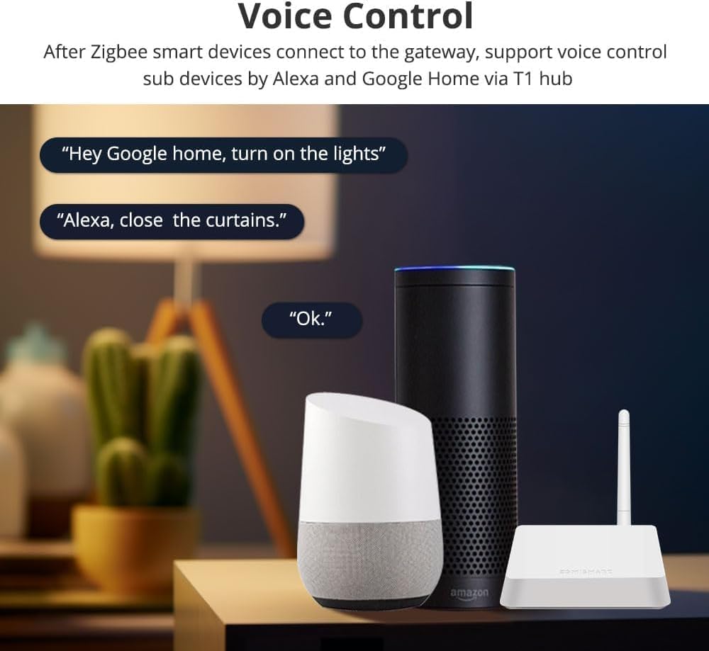 BENEXMART ZigBee Hub / bramka przewodowa, pilot zdalnego sterowania WiFi Smart Home Bridge, Zigbee Hub inteligentne łączenie, inteligentne urządzenia, asystent Google, sterowanie głosowe, praca z