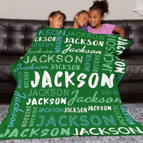 Personalized Name Blanket Customized Baby Blankets for Girls Boys Adults Monogrammed Blankets and Throws Christmas Birthday Mothers Fathers Valentines Day Gift