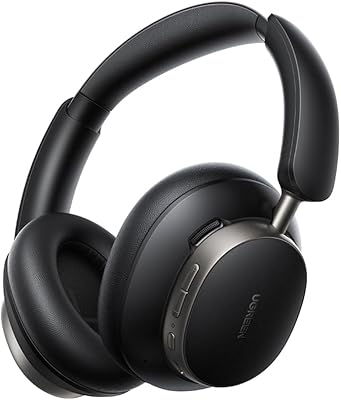 UGREEN Studio Pro Casque Bluetooth sans Fil Sport ANC Réduction Active du Bruit Adaptative 48dB Hi Res Audio LDAC Casque Musique 5 Micros BT 6.0 Audio Spatial Personnalisé 8 EQ App 120H Noir