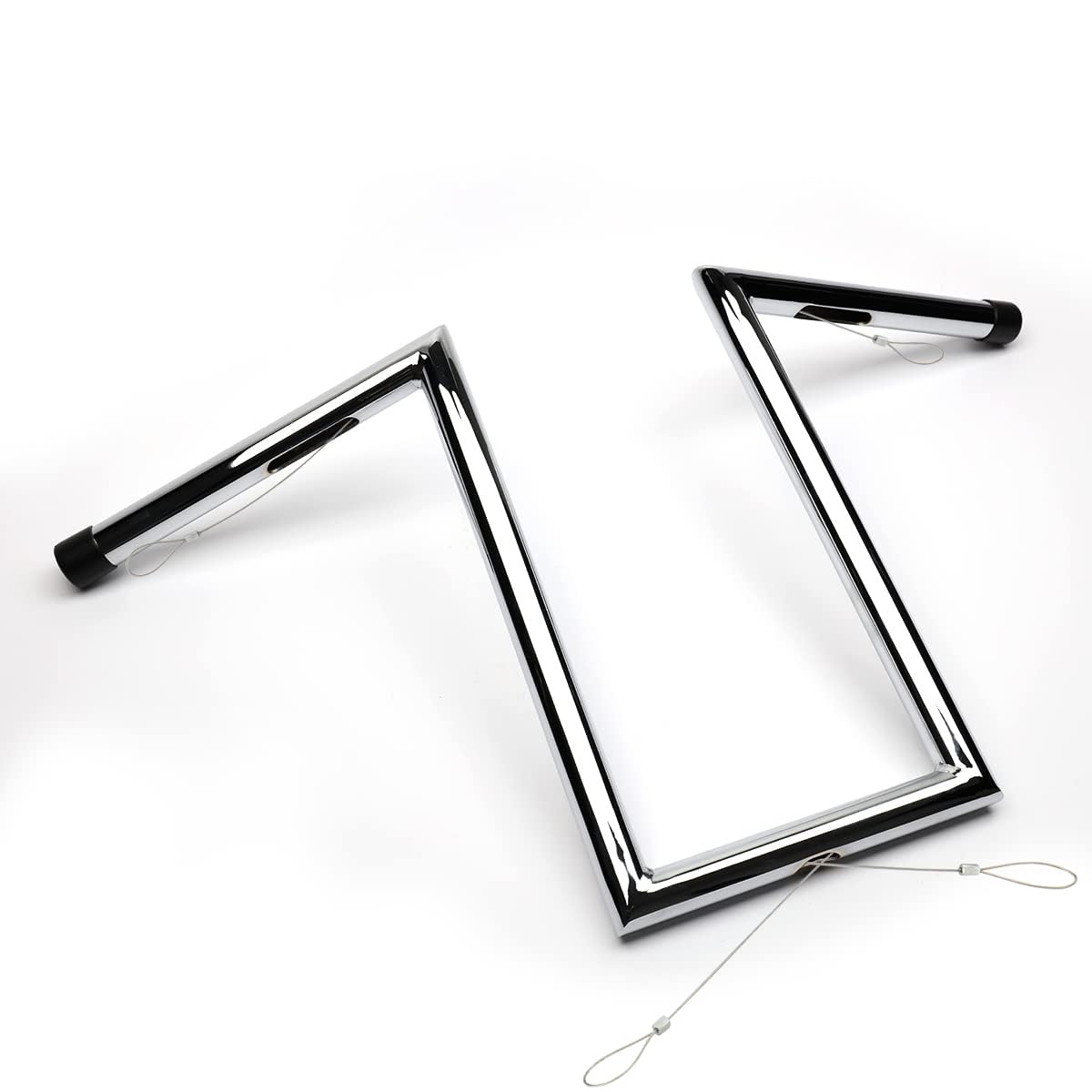 10" Rise Z-Bar Sportster Handlebar with Indents for Harley 2007-up Sportster XL883 1200 Models, 2006-2017 FXDB & 1996-2005 Dyna FXDWG, Some Yamaha Virago XV, Honda Bikes (Chrome)