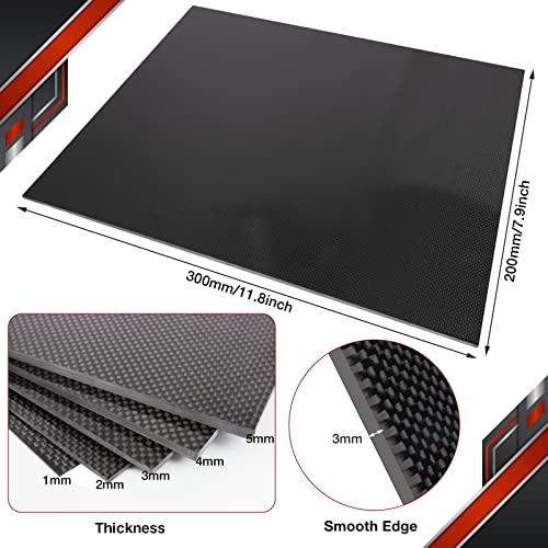 Fancywing FW-AA0007 200X300X0.5Mm 1.0Mm 1.5Mm 2.0Mm 2.5Mm 3.0Mm 4.0Mm 5.0Mm 6.0Mm Carbon Fiber Sheet 100% 3K Carbon Fiber Laminate Plate Plain Weave Panel Sheet 3.0Mm Thickness thumb #3