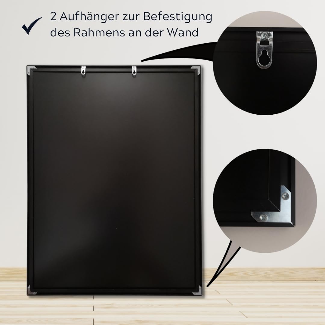 My Goat Trikotrahmen 60x80cm – Rahmen für Fußballtrikot, einfach mit Personalisierung von Foto und Text – aus Aluminium
