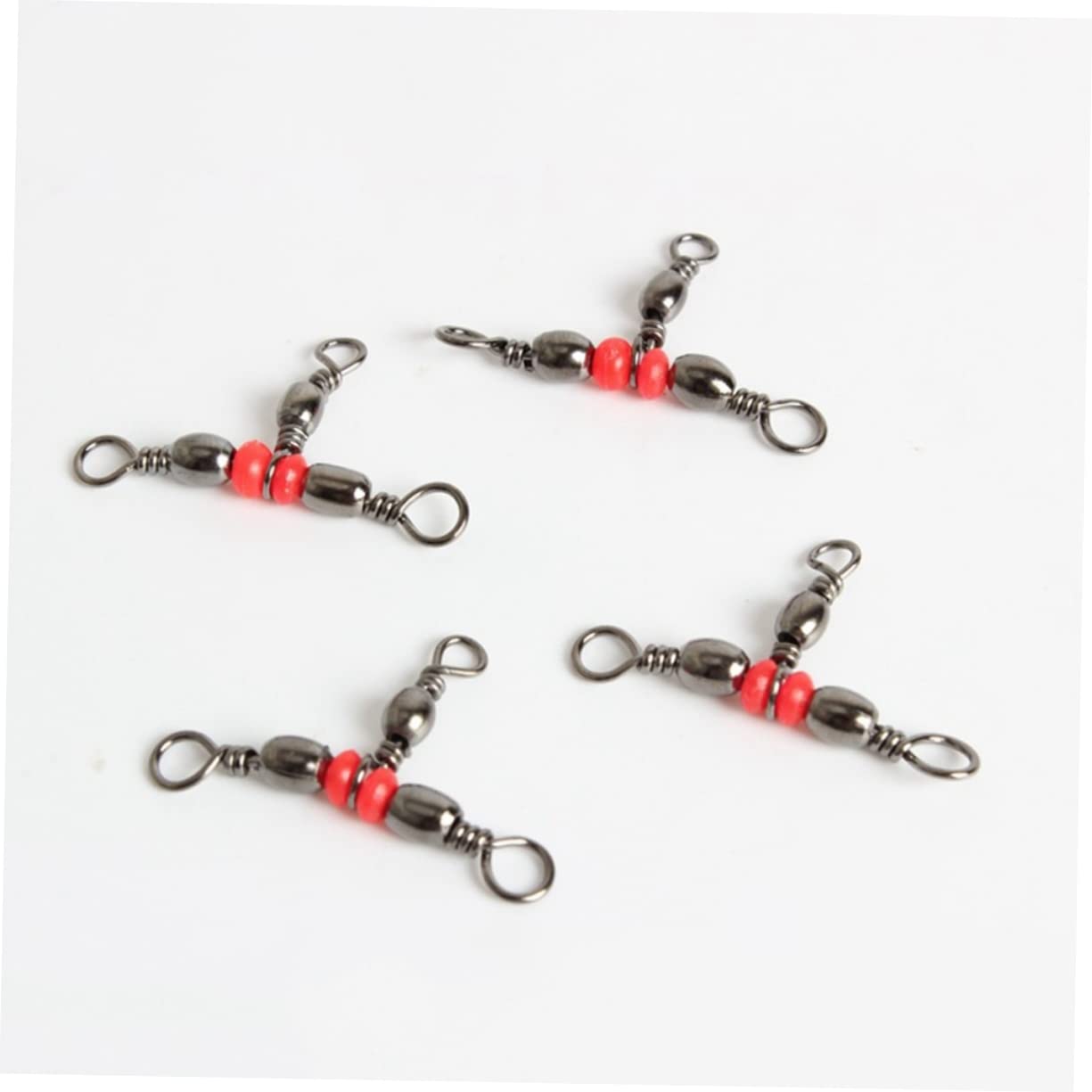 YARNOW 300 Piezas Conector Giratorio de Pesca giratorios triples de Pesca Aparejos giratorios de Pesca polea Accesorios Pesca Estilo japones Equipo de Pesca Pescar Girar Rojo