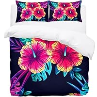 Set Biancheria Da Letto Double-Face Con Rose Floreali - Copripiumino E Federe - Lavabile In Lavatrice - Letto Singolo, Matrimoniale, King E Super King