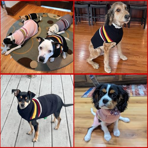 Image of PAWCHIE Dog Sweater - Warm Turtleneck Coat for Medium to Large Dogs, Stretchy Knitted Outfit for Girls & Boys, Red