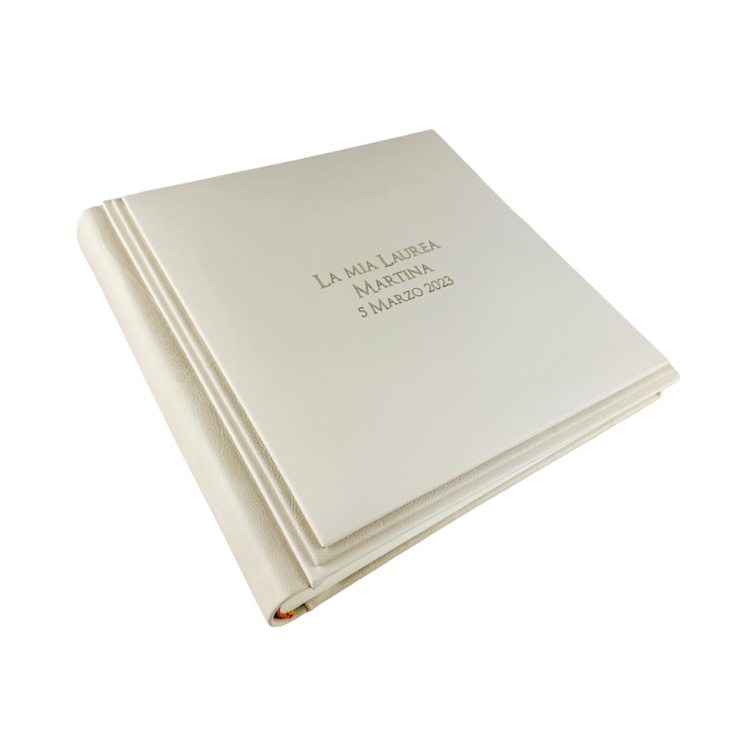 Fotoalbum - Eclissi Soft - handgefertigte Herstellung aus Kunstleder, personalisierbar mit Gravur. Ideal für Hochzeiten, Jubiläen und alle Veranstaltungen (Creme/Beige)