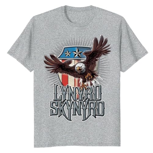 Image of Lynyrd Skynyrd Pick Em Up Eagle Free Bird Stars Stripes Rock Men's T-Shirt