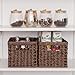GRANNY SAYS Wicker Storage Baskets for Shelves, Wicker Baskets for Organizing, Waterproof Woven Basket for Pantry, Rectangle Basket for Shelf, Brown, 2-Pack