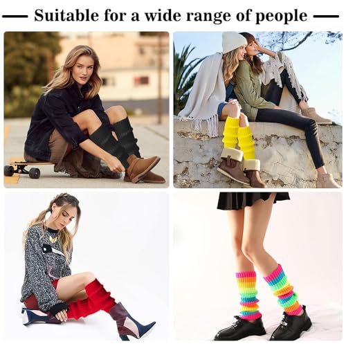Image of 80s White Leg Warmers for Women - Winter Long Leg Warmers, 80s Outfit