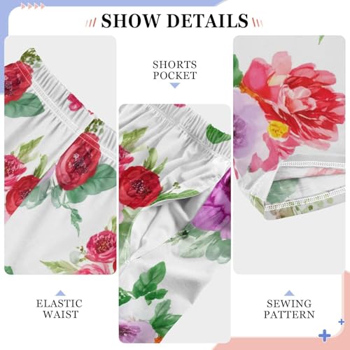 J JOYSAY Peony Blossom Bouquet White Pajamas Pants Soft Long Pajama Bottoms Lounge Sleep Pants Size S-XL4