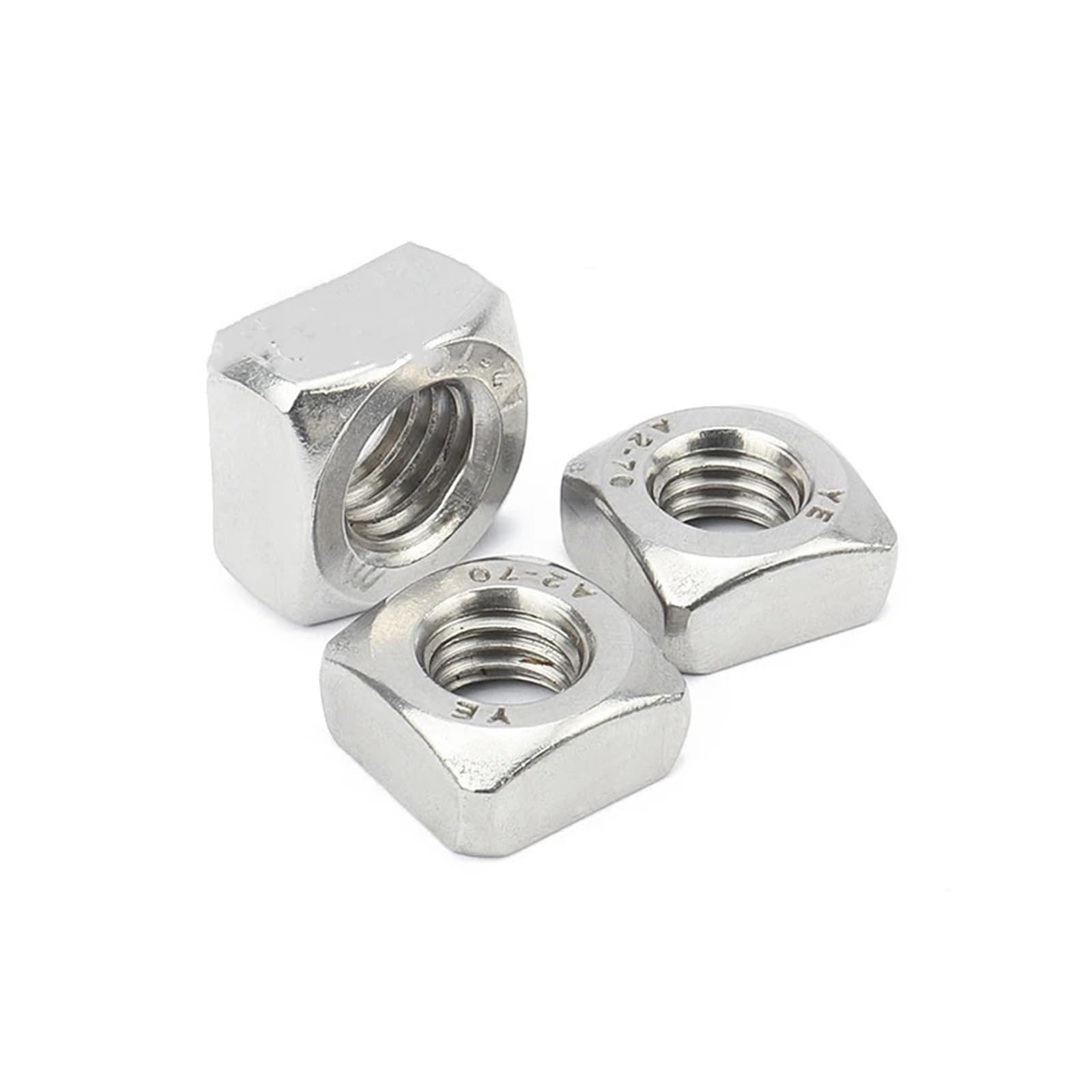 Nakrętki kwadratowe, srebrne 5-50 szt. Stal nierdzewna A2 M3 M4 M5 M6 M8 M10 M12(M8-10PCS)