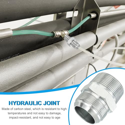 Image of PATIKIL Pipe Adapter Connector 1-7 /8 inch Male 74 Flare JIC x 1-1 /2 inch Male R Pipe Fitting Oil Feed Restrictor Fitting Hydraulic Connector for Oil Steam Water Pipelines System