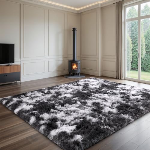 Sour Lemon Hochflor Teppich Grau Teppich Wohnzimmer 200x300 Waschbar Anti-Rutsch Extra Große Teppiche Schlafzimmer Flauschige Moderne Teppiche Matte Teppichen für Schlafzimmer Kinderzimmer