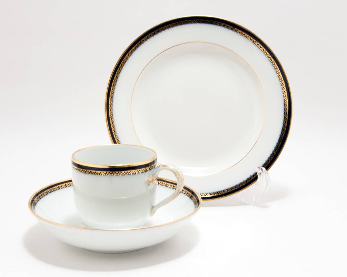 古マイセン かいい 金彩 コバルトの縁取り Aカンテ コーヒーカップ  