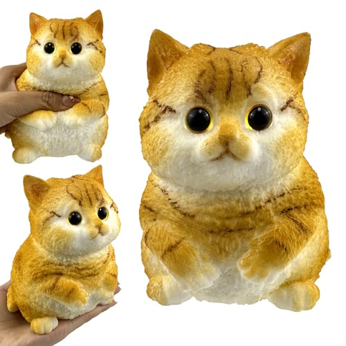 Image of Big Hand Painted Cat Squishy Toys,Large Cute Ultra Soft Kitty Squeeze Fidget Toys for Stress Relief ,Kawaii Squishies Sticky Animal Toys for Adults Kids,Decompression Sensory Balls Toys (PMJB)