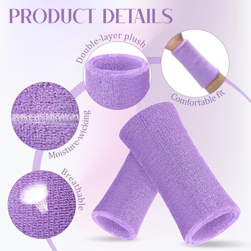 Image of WILLBOND 6 Inch Wrist Sweat Bands for Men Women Tennis Elastic Athletic Long Sweatband Wrist Absorbent for Basketball Tennis Running Outdoor Activity
