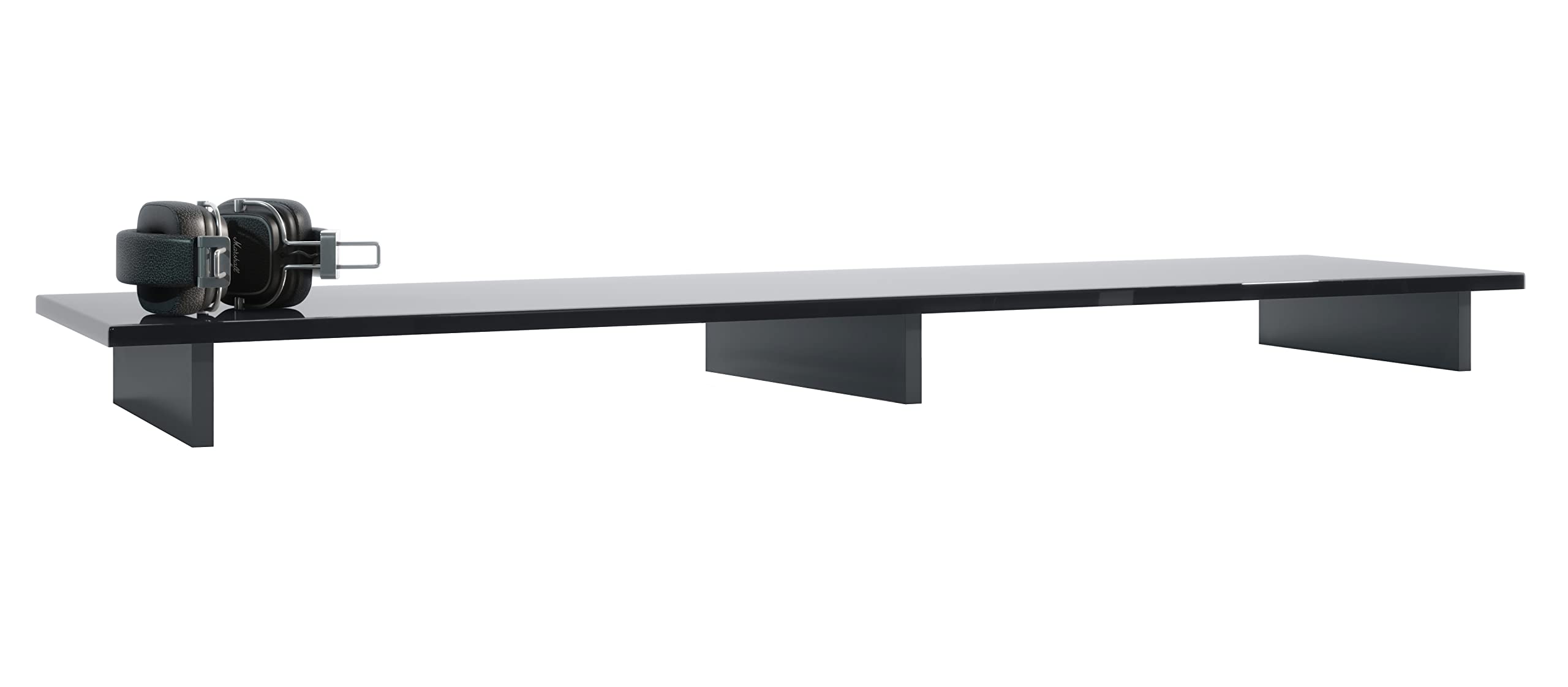Vladon TV-Aufsatz Game, Made in Germany, Aufsatz für TV-Boards zur Erhöhung, Schwarz matt/Schwarz Hochglanz (138,5 x 9,5 x 34,5 cm)