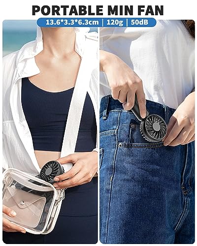 Image of ARCTICOOL High Speed Portable Fan - 100 Speed Adjustable Mini Fan - With Screen Display Hand Fan - Lightweight Design, Low Noise, and Easy Portability for Indoor and Outdoor Use (Black)