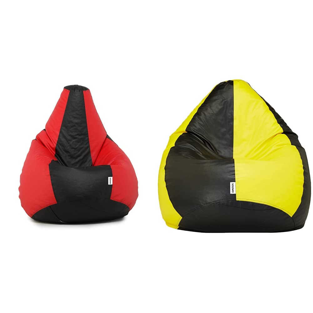 Amazon Brand - Solimo XXXL Bean Bag Cover Without Beans (Red and Black) XXL Bean Bag Cover (Yellow and Black) (B09N6N7Y5X) Amazon Price History, Amazon Price Tracker
