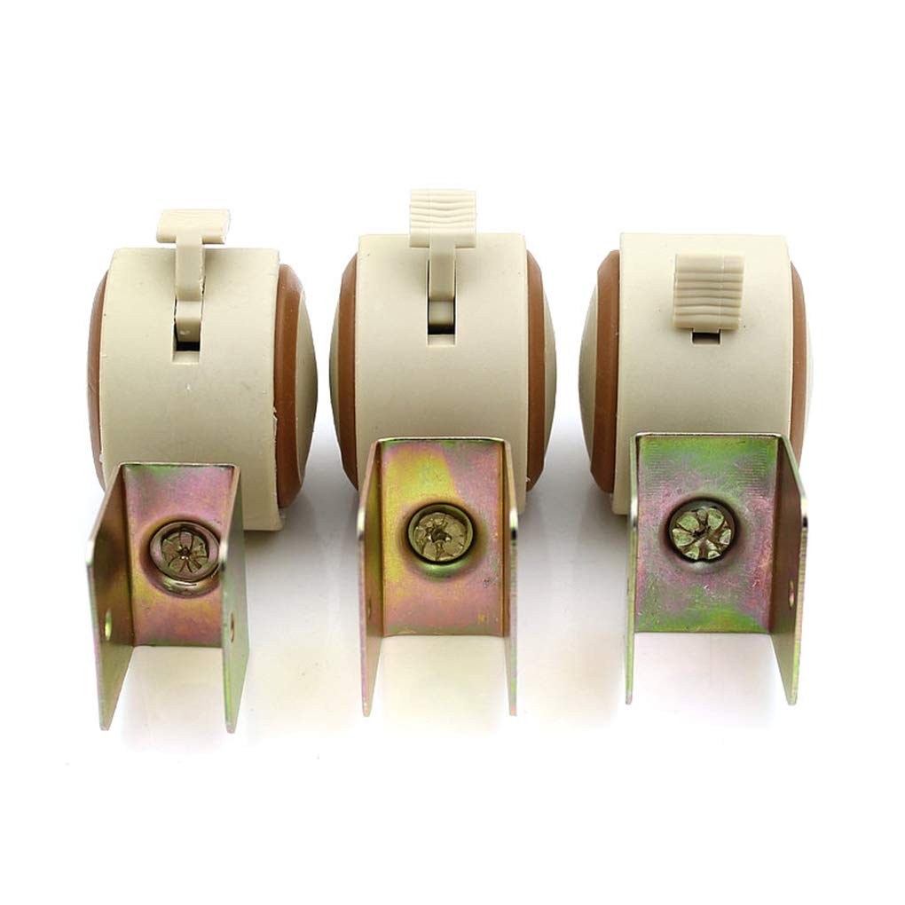 4 Roulettes de Meuble avec Roulettes Pivotantes en Forme de U roues avec Roues de Frein pour Berceaux pour Enfants Silencieuse Convenant au lit de Bébé Roues Pivotantes Roulette Universelle (20mm)