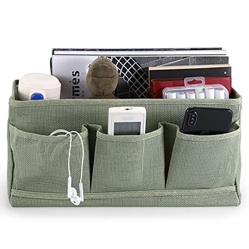 IGNPION Netz Nachttisch-Hängeaufbewahrung Betttaschen Körbe Schlafsaal Bett Organizer Caddy Mehrzweck-Hängeaufbewahrungstasche für Zuhause Büro Schule Wohnheim Krankenhaus, Grün