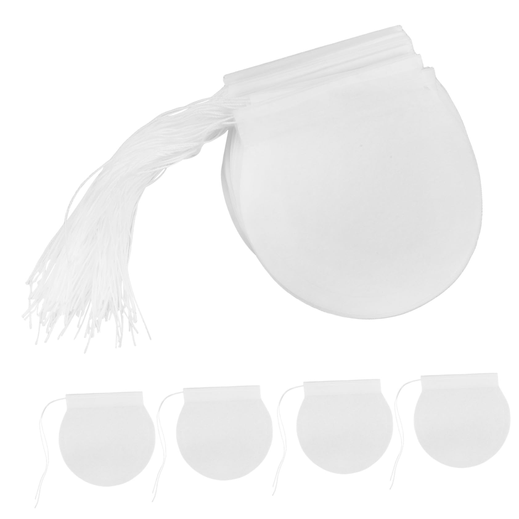 500 Piezas Bolsas de Filtro de Papel para Infusiones con Cordón Desechables Unidades Resistentes y Versátiles para y Hierbas Redondo Fáciles de Almacenar y Usar