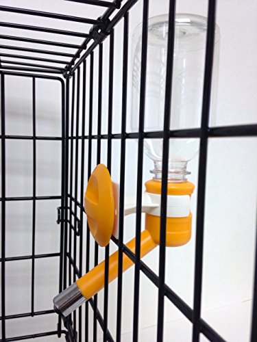 Choco Nose Patented No-Drip Dog Water Bottle/Feeder For Dogs/Cats And Other Small-Medium Sized Animals - For Cages, Crates Or Wall Mount. 10.2 Oz. Mess Free Leak-Proof Nozzle 16Mm, Orange (C590) #TOP4