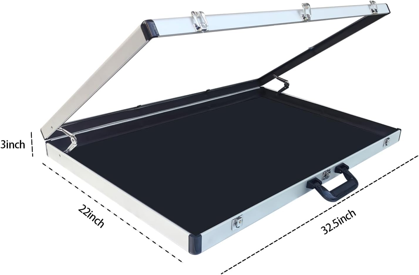 Portable Trade Show Display Case 32x22 Aluminum Polycarbonate Showcase with Lock - Large Table Top Sports Card Display Case for Jewelry, Trading Cards & Collectibles