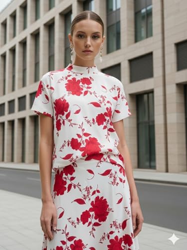 Image of PURVAJA Women's Regular Midi Printed Co-Ords