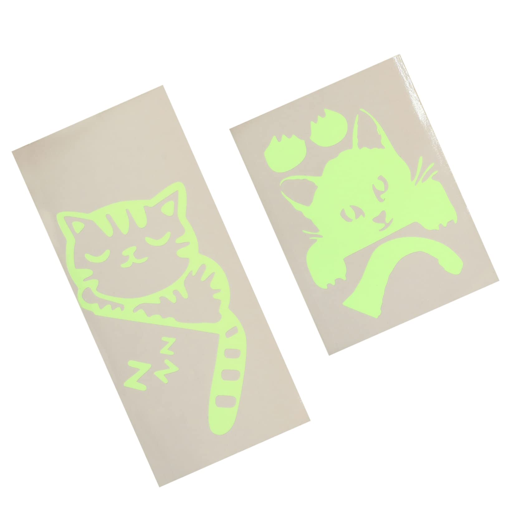2pezzi Adesivi Murali Luminosi Per Adesivi Creativi Tema Gatto Per Decorare Camera Salotto Cucina e Altro Facili Da Applicare e Realizzati Durevole